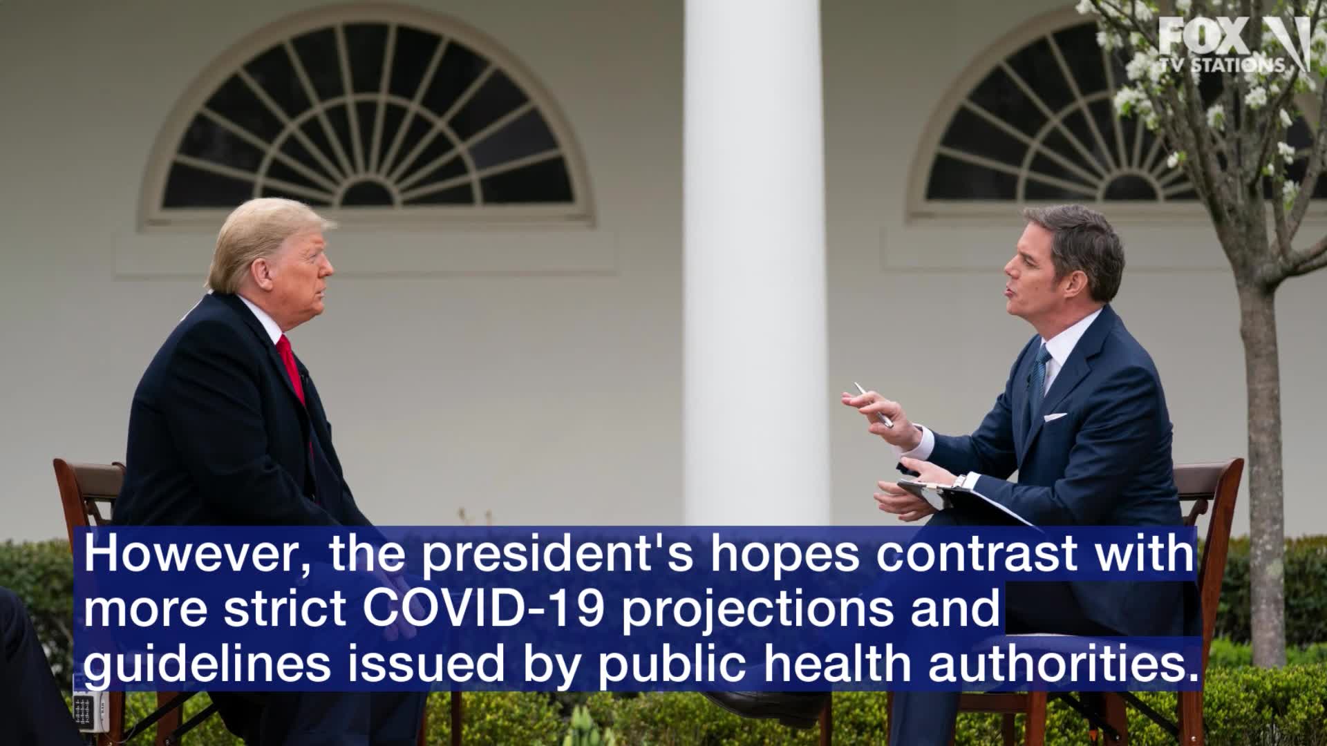 Trump discusses hopes for country to be open again by Easter