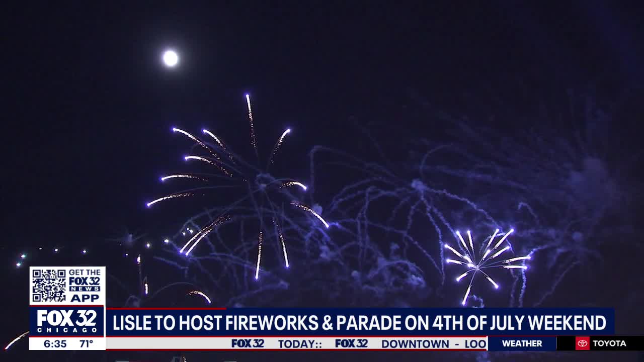 Lisle celebrating 4th of July with fireworks show and parade