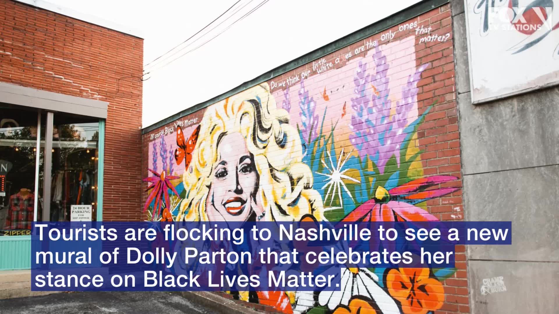 Mural highlights Dolly Parton's Black Lives Matter quote