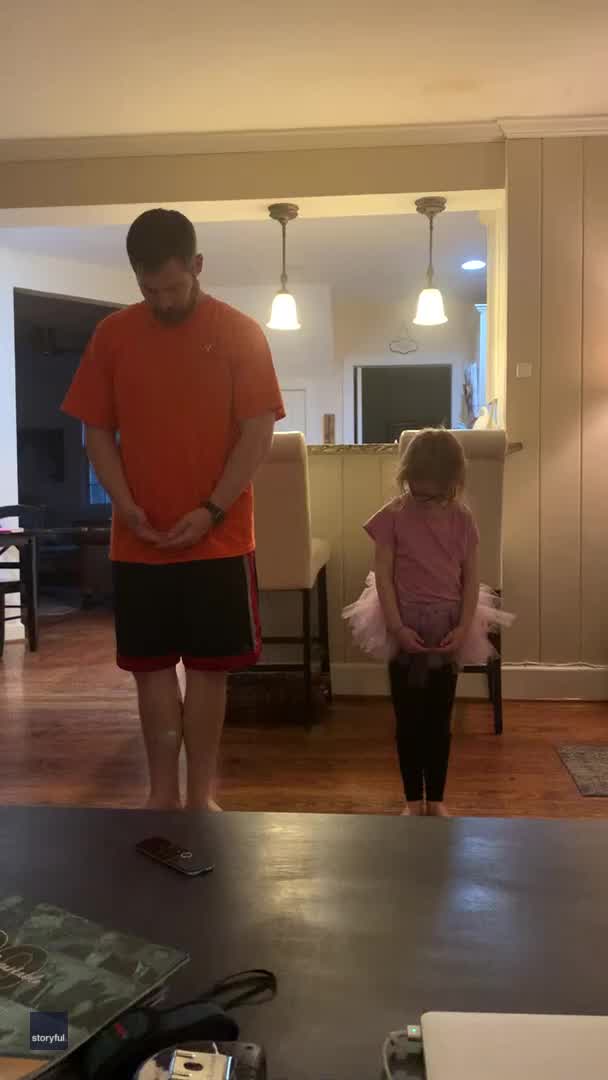 Dancing dad shows off ballet with daughter